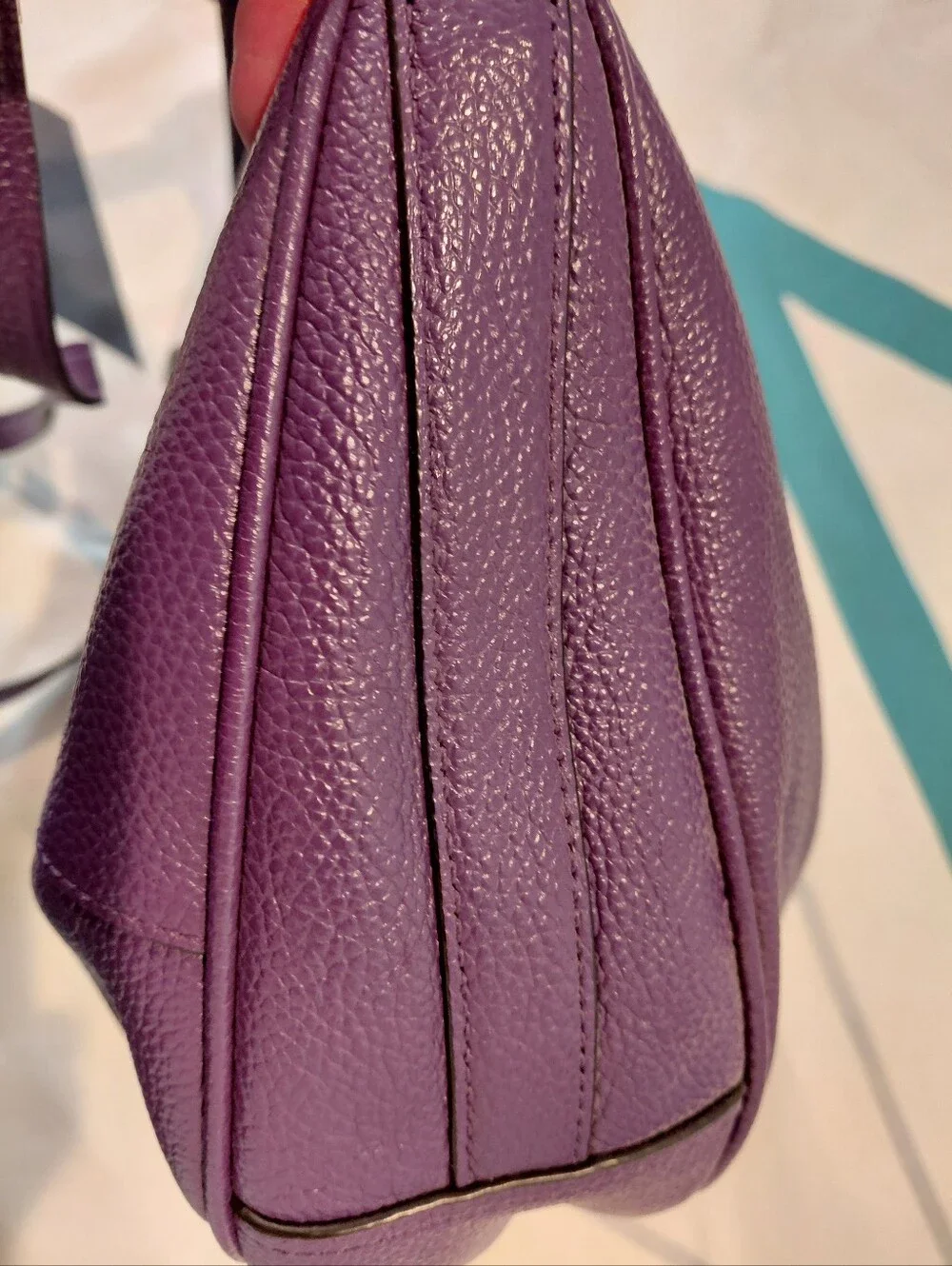 COACH  Slouch hobo In Purple Pebble Leather